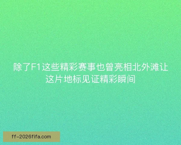 除了F1这些精彩赛事也曾亮相北外滩让这片地标见证精彩瞬间